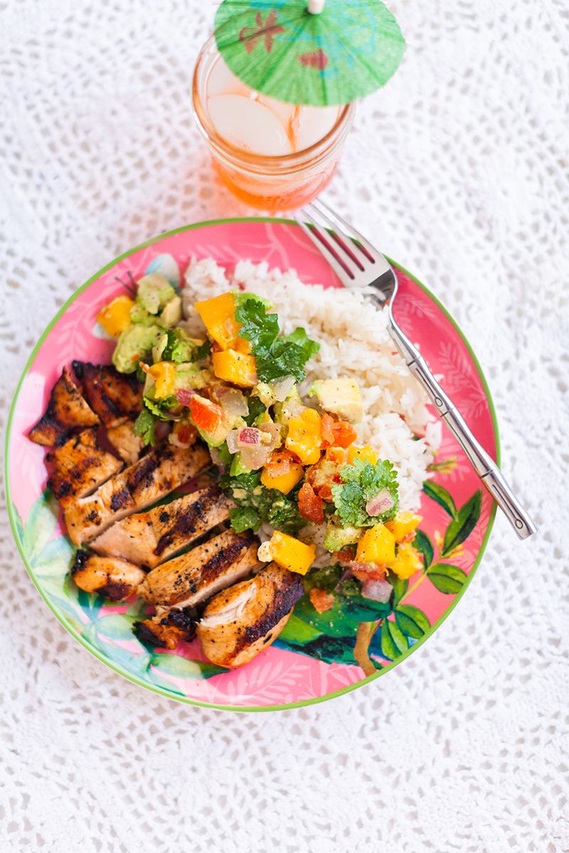 Cilantro Lime Chicken with Mango Salsa, Clean Eating, Weeknight Dinner, Nutrition, Food Blogger, Sun and Salt Wellness