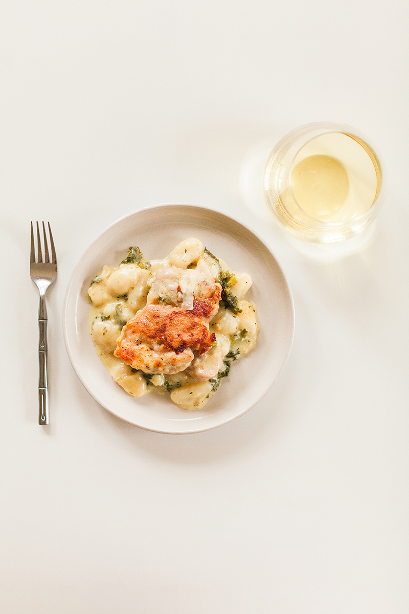 Creamy Chicken and Gnocchi, Italian Cooking, Weeknight Dinner, Nutrition, Food Blogger, Sun and Salt Wellness