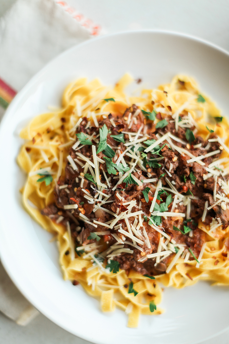Bolognese Sauce with Tagliatelle, Pasta, Dinner, Comfort Food, Nutrition, Food Blogger, Sun and Salt Wellness