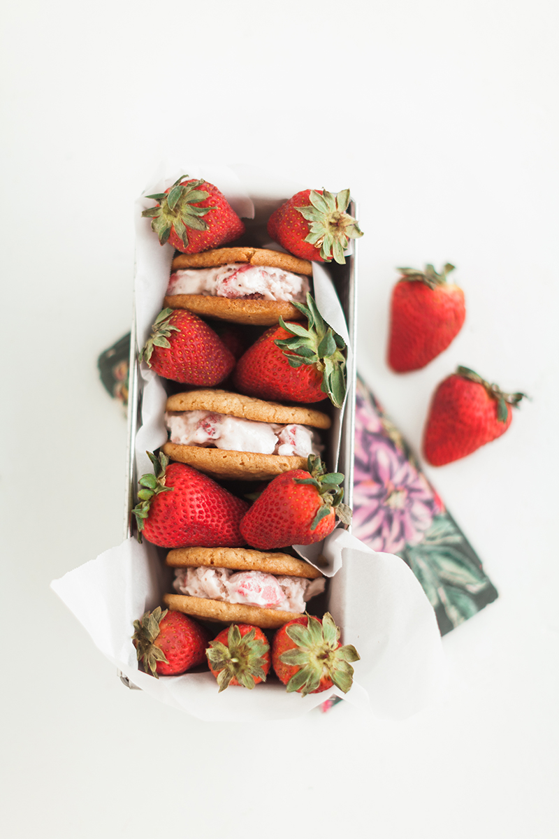 Strawberry Ice Cream Sandwiches, Ice Cream, Dessert, Frozen Treat, Food Blogger, Sun and Salt Wellness