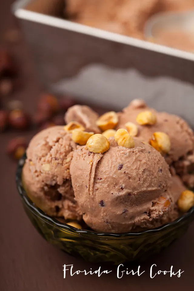Roasted Hazelnut Gelato, Gelato, Homemade Gelato, Frozen Treat, Sweet Treat, Dessert, Food Blogger, Sun and Salt Wellness