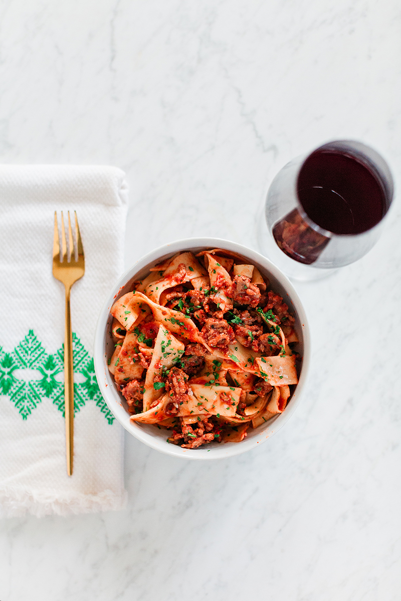 Italian Sausage Pappardelle, Italian Cooking, Weeknight Dinner, Comfort Food, Food Blogger, Sun and Salt Wellness