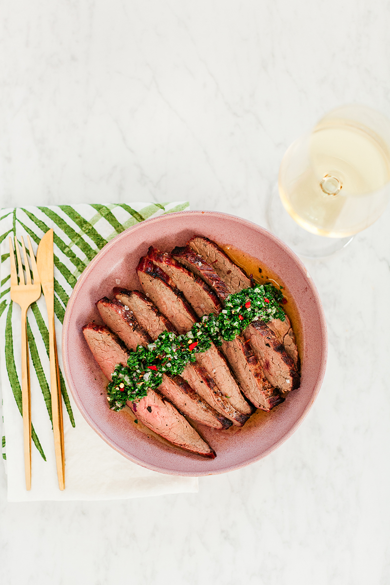 Flank with Chimichurri, Steak, Grilling, Summer Food, Food Blogger, Sun and Salt Wellness