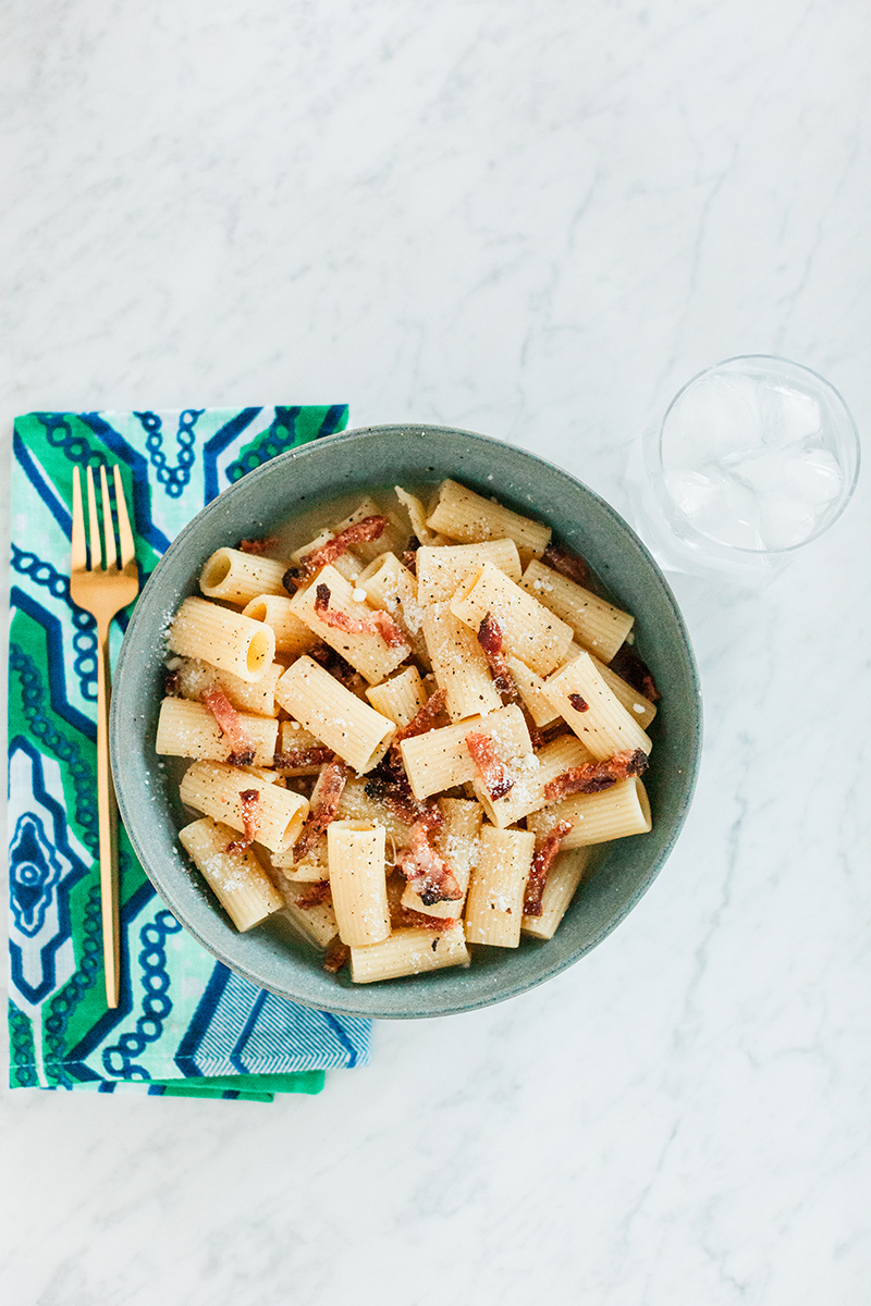 Rigatoni alla Gricia, Pasta, Weeknight Dinner, Carb Loading, Food Blogger, Sun and Salt Wellness