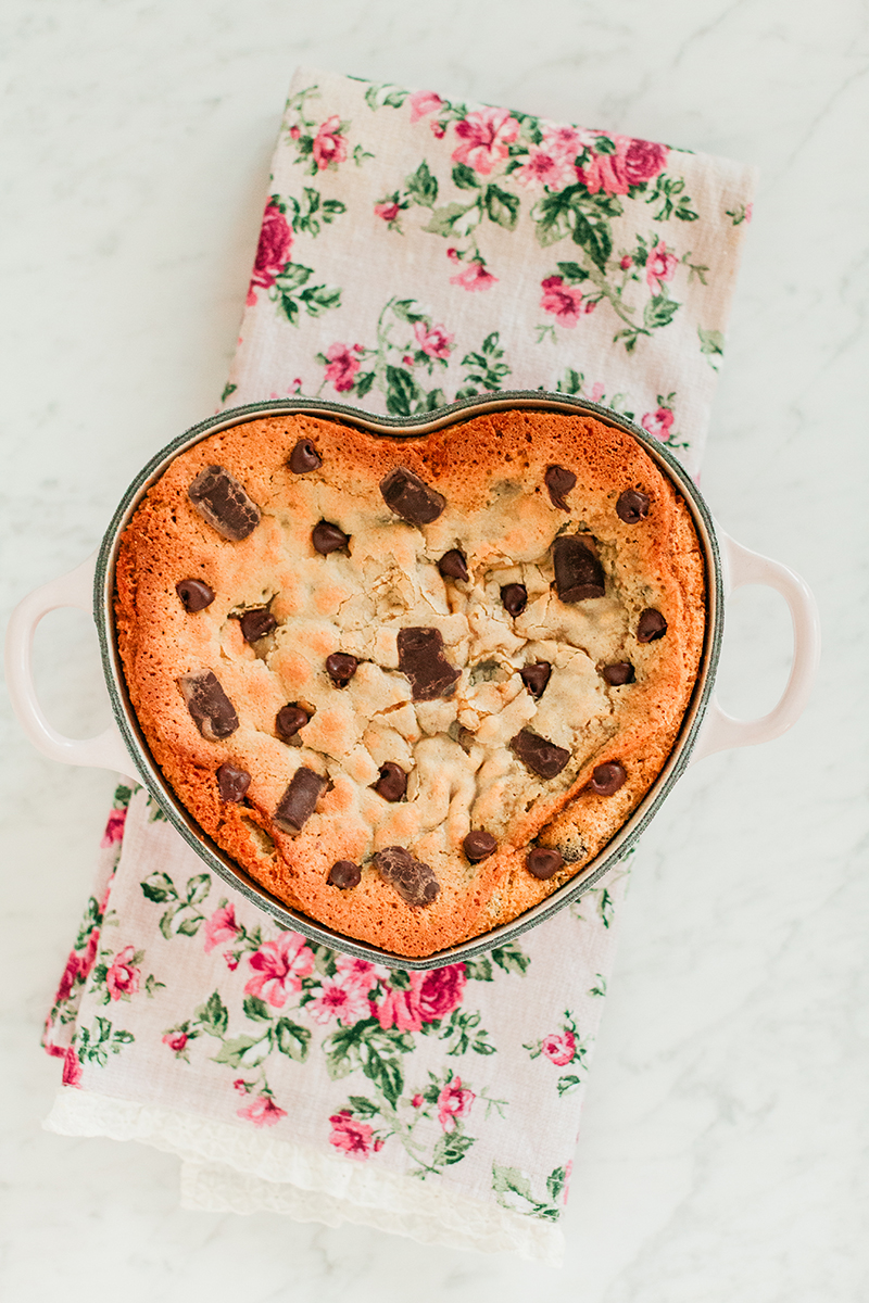 Chocolate Chip Skillet Cookie, Dessert, Baking from Scratch, Sweet Treat, Food Blogger, Sun and Salt Wellness