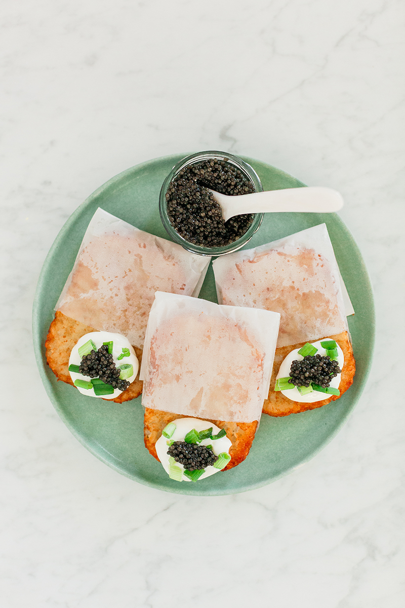 Truffle Caviar Hashbrowns, Appetizer, Entertaining, Food Blogger, Sun and Salt Wellness