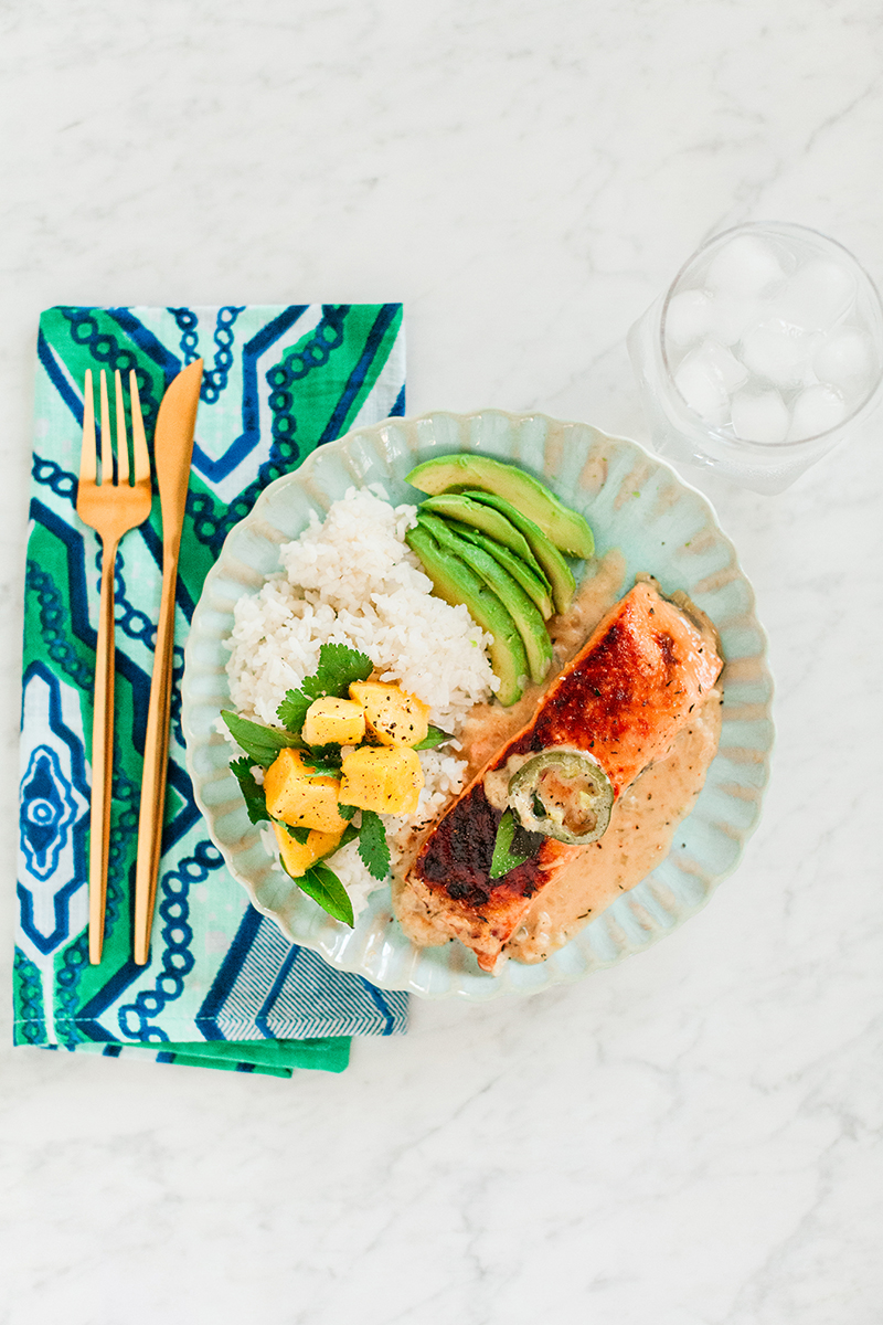 Garlic Butter Coconut Salmon, Salmon, Seafood Dinner, Clean Eating, Food Blogger, Sun and Salt Wellness