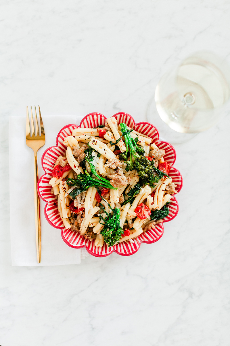 Sausage and Broccoli Rabe Pasta, Summer, Pasta, Comfort Food, Food Blogger, Sun and Salt Wellness