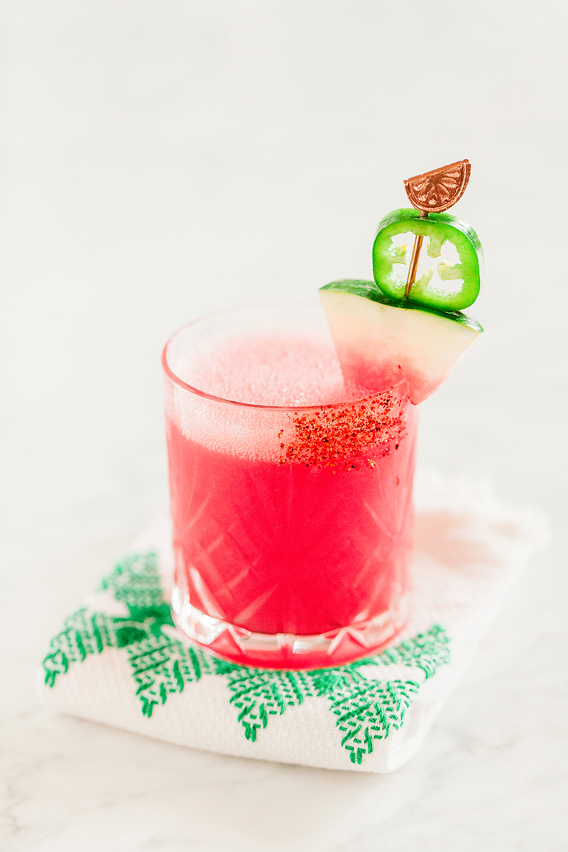 Spicy Watermelon Margarita, Summer Cocktail, Libations, Adult Beverage, Food Blogger, Sun and Salt Wellness